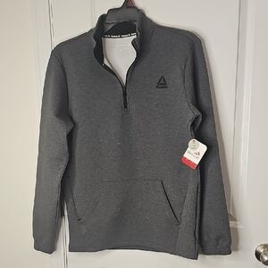 Reebok Men’s Charcoal Gray Half-Zip Pullover Sweater Size S